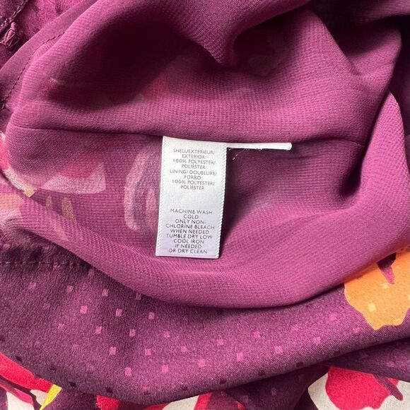 Loft Purple Floral Long Sleeve Shift Dress - Picture 8 of 10